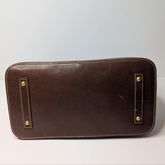 Dooney Bourke Handbag Perry Chestnut Florentine Leather Satchel Tote W/ Dust Bag - Picture 6 of 9